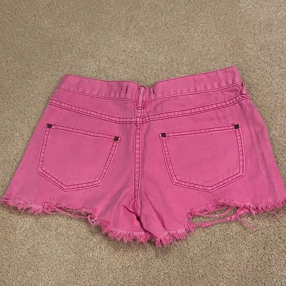 NWOT Free People Pink Cut Off Denim Shorts - Picture 6 of 7